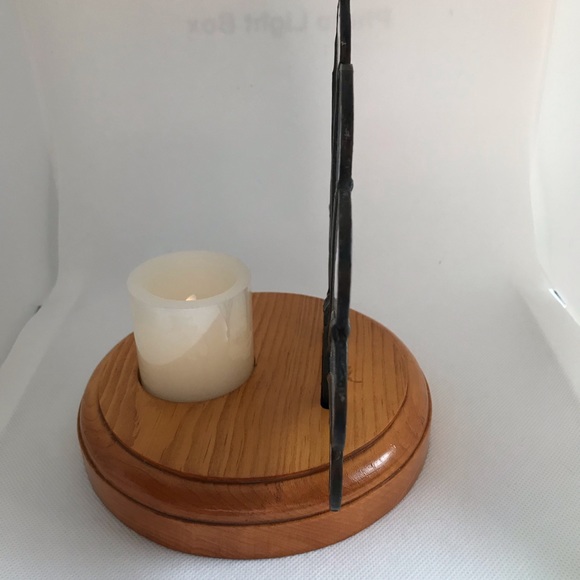 Iridescent Stained Glass Fan Candleholder - Picture 2 of 8